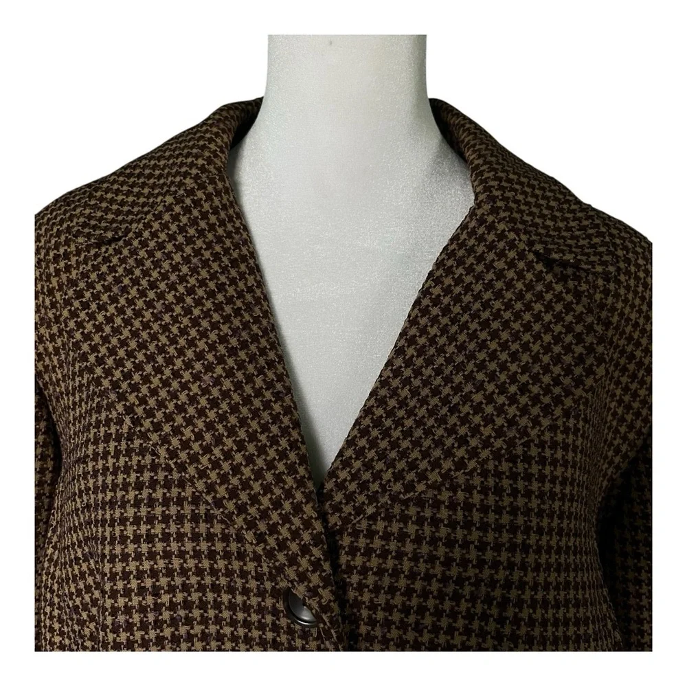 Vintage Dressbarn Woman Brown Tweed Two-Piece Flare Skirt Set Plus Size 16W